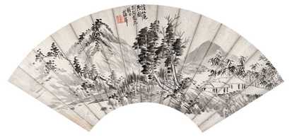 蒲华 山水 扇面